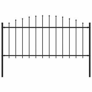 vidaXL Hagegjerde Woerden med spydtopp st&aring;l 170x75 cm svart