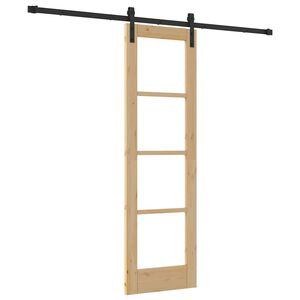 vidaXL Skyved&oslash;r ORKDAL Naturlig 61 x 198,5 cm Massivt furutre og glass