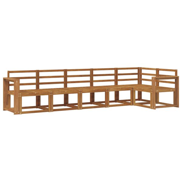 vidaXL Utend&oslash;rs sofa-sett 6 pcs Naturlig Solid akasietre