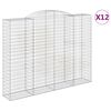 vidaXL Gabionkurver buede 12 stk 300x50x220/240 cm galvanisert jern