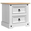 vidaXL Nattbord med skuff Corona Hvit 53 x 39 x 47 cm Massiv furu