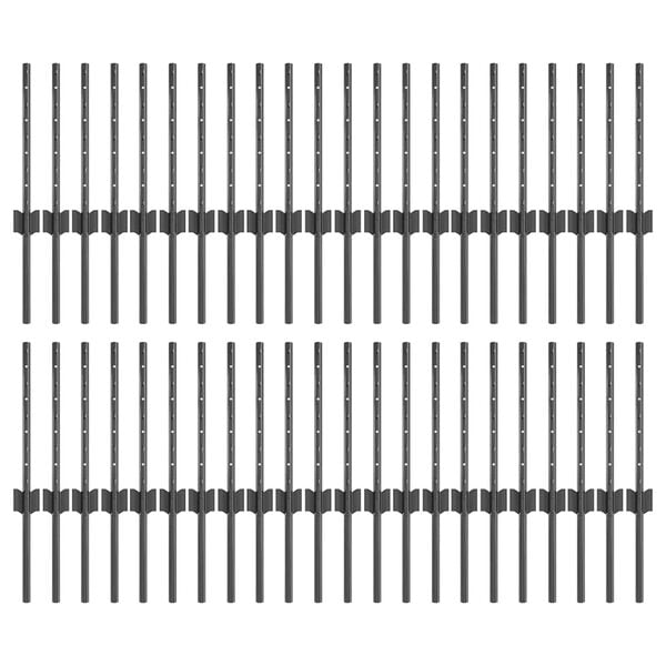 vidaXL Gjerdepåle 44 pcs Grå 80 cm Stål