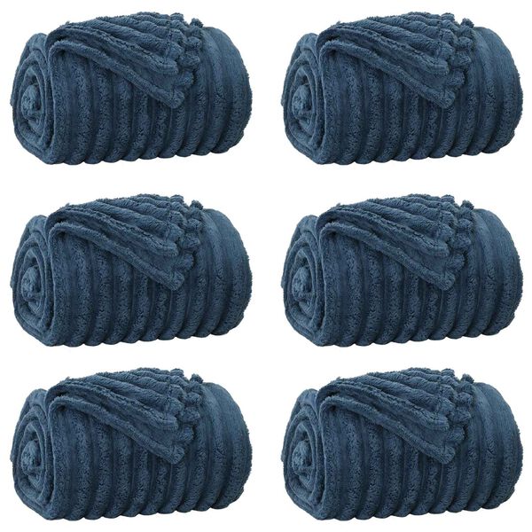 vidaXL Kastepledd 6 pcs Marinebl&aring; 240 x 220 cm Fleece