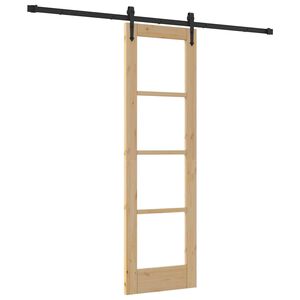 vidaXL Skyved&oslash;r ORKDAL Naturlig 61 x 198,5 cm Massivt furutre og glass