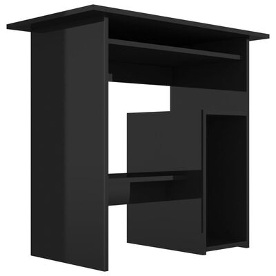 vidaXL Skrivebord høyglans svart 80x45x74 cm sponplate