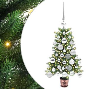vidaXL Juletre med 150 LED med stativ gr&oslash;nn 65 cm PE