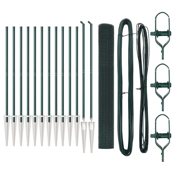 vidaXL Gjerdep&aring;le gr&oslash;nn 25 x 1,2 m (25 x 25 mm mesh) St&aring;l og PVC