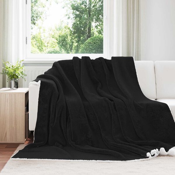 vidaXL Kastteppe Svart 240 x 270 cm Fleece