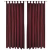 2stk Bordeaux Micro-Sateng Gardiner med Sl&oslash;yfer 140 x 245 cm
