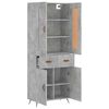 vidaXL Highboard betonggr&aring; 69,5x34x180 cm konstruert tre