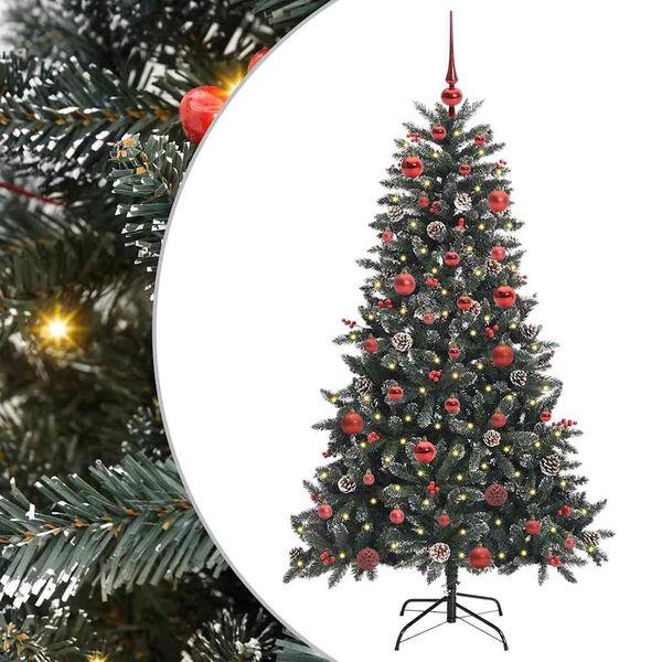 vidaXL Kunstig juletre med 150 LED gr&oslash;nn 150 cm PVC og plast og st&aring;l