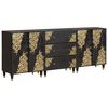 vidaXL Baderomsskapsett 3 stk. 180 x 33 x 75 cm Massiv mango tre Svart