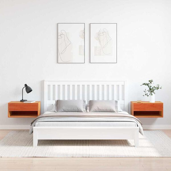 vidaXL Nattbord 2 pcs Vokset Brun 50 x 32,5 x 24 cm Heltre furu