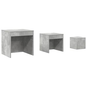 vidaXL Stablebord 3 stk betonggr&aring; konstruert tre