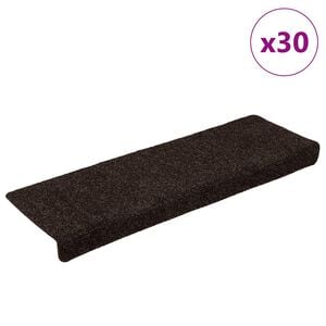 vidaXL Trappematter selvklebende 30 stk 65x21x4 cm brun rektangul&aelig;r kant