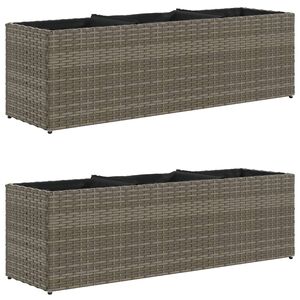 vidaXL Plantekasser med 3 potter 2 stk gr&aring; 105x30x32 cm polyrotting