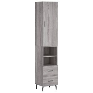 vidaXL Highboard gr&aring; sonoma 34,5x34x180 cm konstruert tre