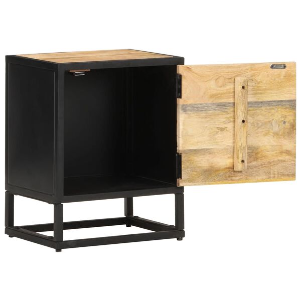 vidaXL Nattbord med utsk&aring;ret d&oslash;r 40x30x50 cm grovt mangotre