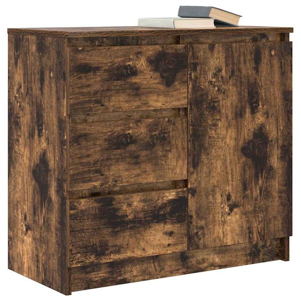 vidaXL Skjenk med skuff r&oslash;kt eik 71x35x65 cm konstruert tre