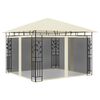 vidaXL Paviljong med myggnett 3x3x2,73 m kremhvit 180 g/m&sup2;