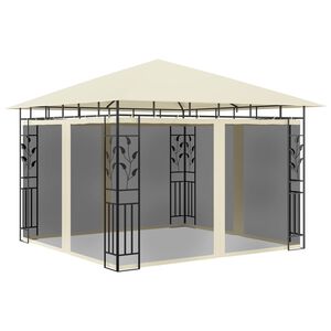 vidaXL Paviljong med myggnett 3x3x2,73 m kremhvit 180 g/m&sup2;