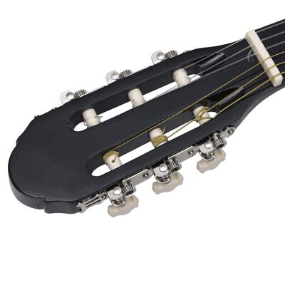 vidaXL Klassisk gitar for nybegynnere 4/4 39" lind svart