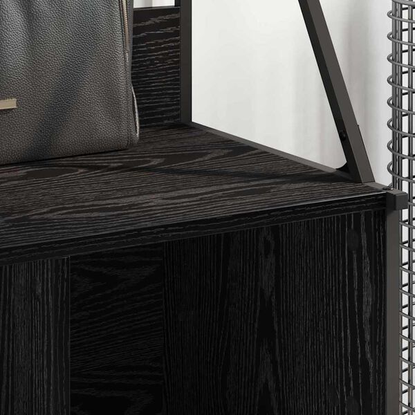 vidaXL Klesstativ med hylle Svart Eik 100 x 41 x 184 cm Konstruert tre