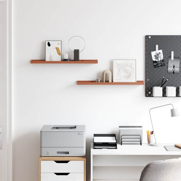 vidaXL Vegghylle med hylle 2 pcs R&oslash;d 60 x 9 x 3 cm Konstruert tre