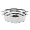 vidaXL Gastronormbeholdere 4 stk GN 1/2 100 mm rustfritt st&aring;l