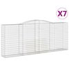 vidaXL Gabionkurver buede 7 stk 400x50x160/180 cm galvanisert jern