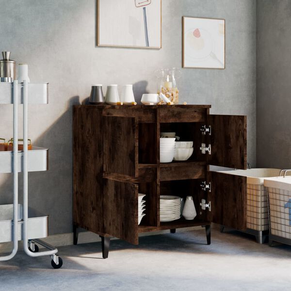 vidaXL Skjenk røkt eik 60x35x70 cm konstruert tre