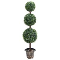 vidaXL Kunstig buksbomplante med potte ballformet 118 cm grønn