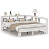 vidaXL Seng med bokhylle uten madrass hvit 160x200 cm heltre furu
