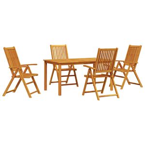 vidaXL Hage Spisegruppe 5 stk. Brun Solid akasietre