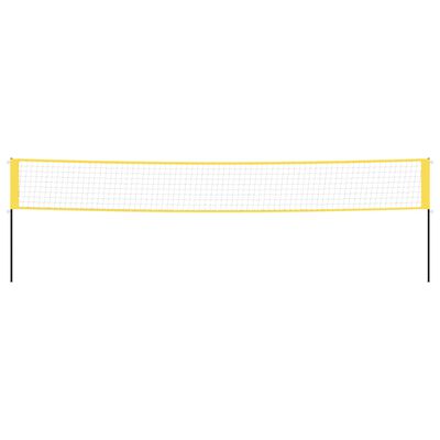vidaXL Badmintonnett gul og svart 600x155 cm PE stoff