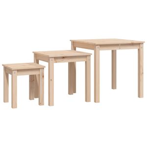 vidaXL Stablebord 3 stk heltre furu