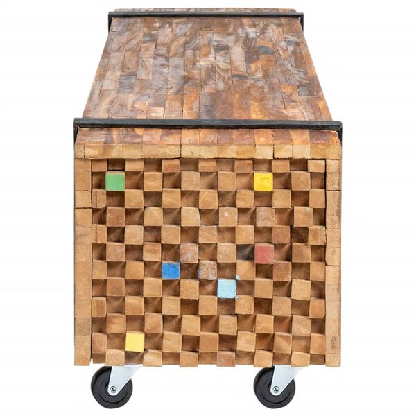 vidaXL TV-benk 110x30x32,5 cm heltre teak