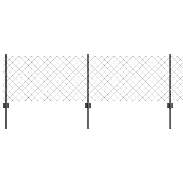 vidaXL Gjerde med stolpe Gr&aring; 0,6 x 10 m St&aring;l og PVC