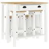 vidaXL Barsett 5 deler hvit heltre furu