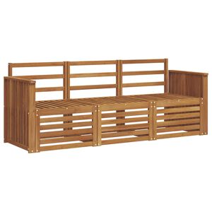 vidaXL Sofasett 3 stk. Naturlig Solid akasietre