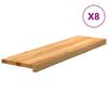 vidaXL Trappetrinn 8 stk lysebrun 90x25x2 cm heltre eik