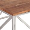 vidaXL Salongbord sølv rustfritt stål og heltre akasie
