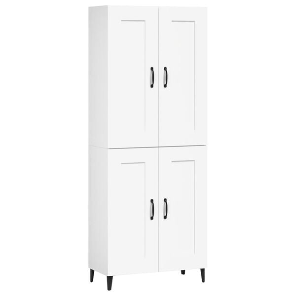vidaXL Highboard hvit 69,5x34x180 cm konstruert tre