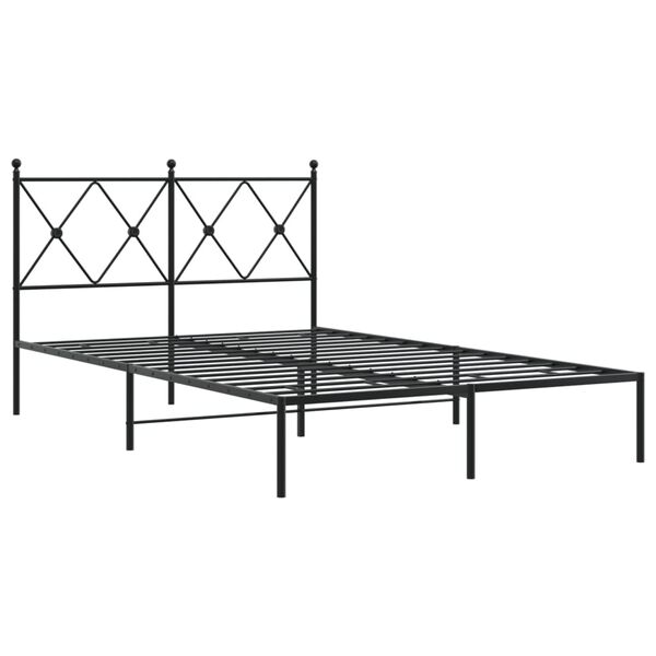 vidaXL Sengeramme i metall med hodegavl svart 120x190 cm