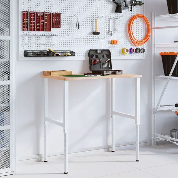 vidaXL Arbeidsbenk 100x(55-60)x(71,5-98) cm heltre b&oslash;k