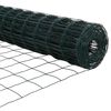 vidaXL Gjerde med stolpe gr&oslash;nn 0,4 x 25 m St&aring;l og PVC