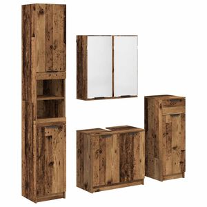 vidaXL Baderomsinnredningssett 4 pcs Gammelt tre Konstruert tre