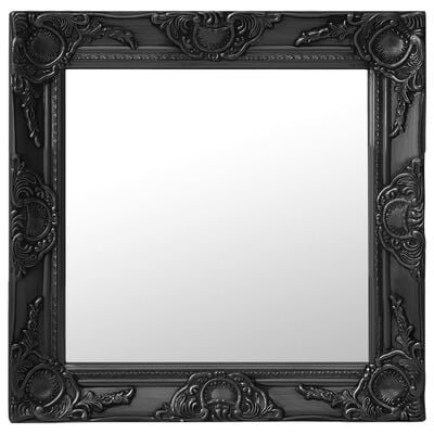 vidaXL Veggspeil barokkstil 50x50 cm svart