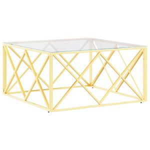 vidaXL Salongbord 80x80x40 cm rustfritt st&aring;l og glass