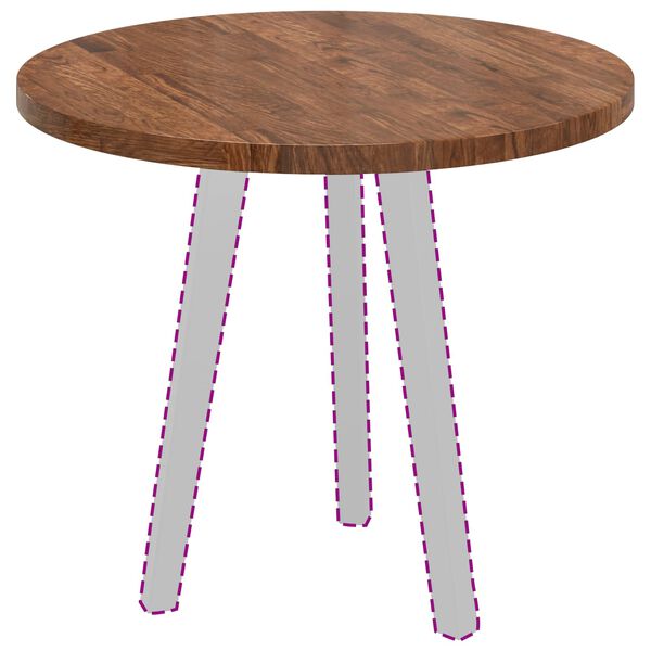 vidaXL Bordplate Lys Brun &Oslash; 60 x 2,5 cm Massivt Eiketre